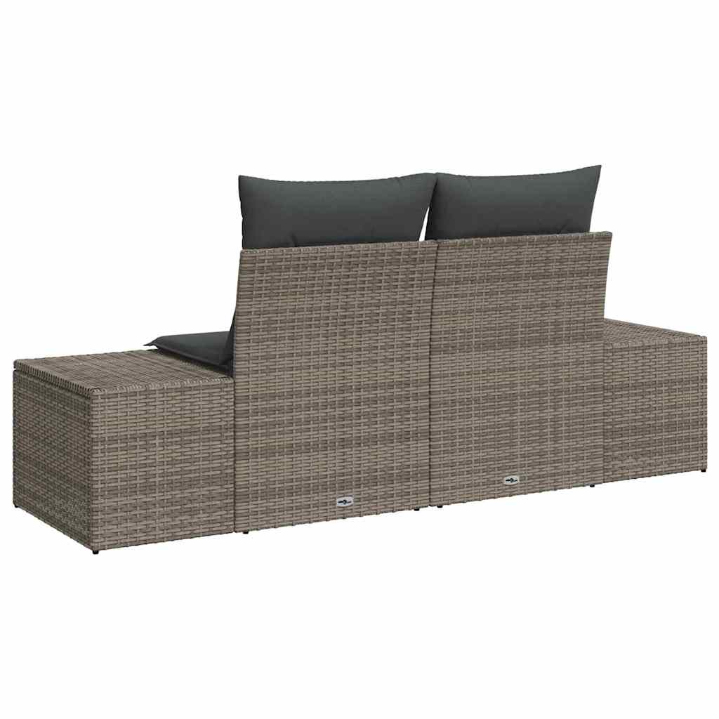 Divano da giardino Grigio 184 x 62 x 69 cm polyrattan | homemem39