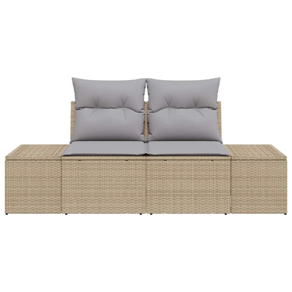 Divano da giardino Beige 184 x 62 x 69 cm polyrattan | homemem39