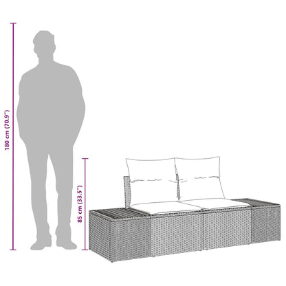 Divano da giardino Beige 184 x 62 x 69 cm polyrattan | homemem39