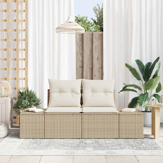 Divano da giardino Beige 184 x 62 x 69 cm polyrattan