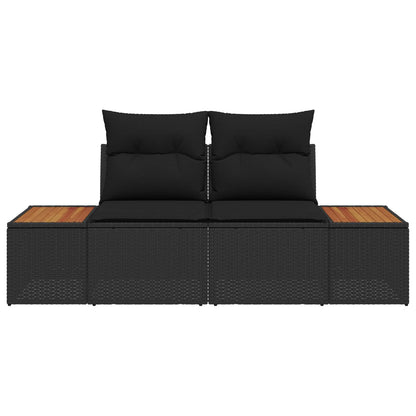 Divano da giardino Nero 184 x 62 x 85cm polyrattan | homemem39