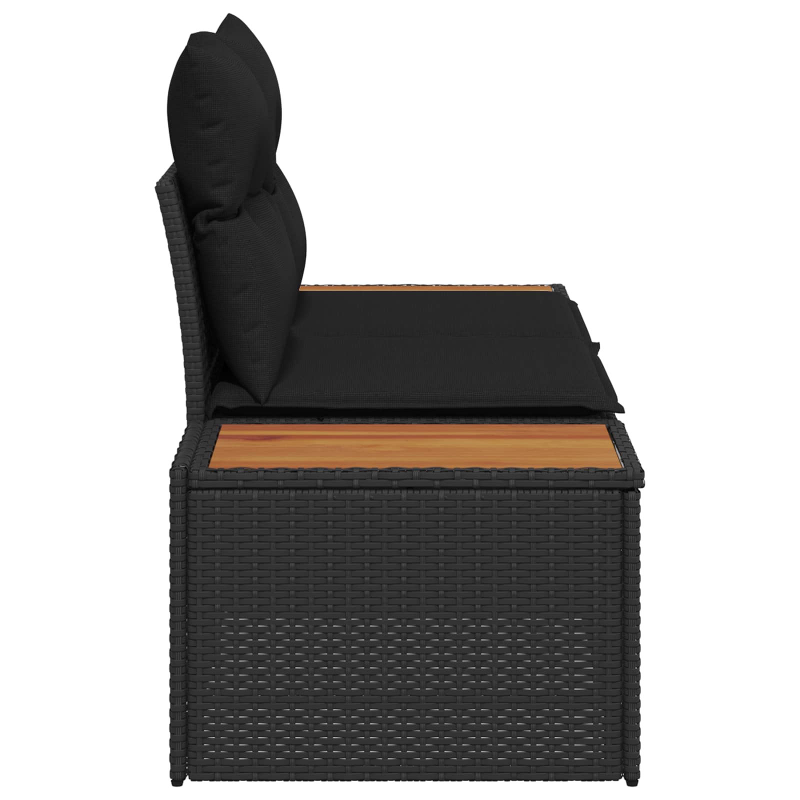 Divano da giardino Nero 184 x 62 x 85cm polyrattan | homemem39
