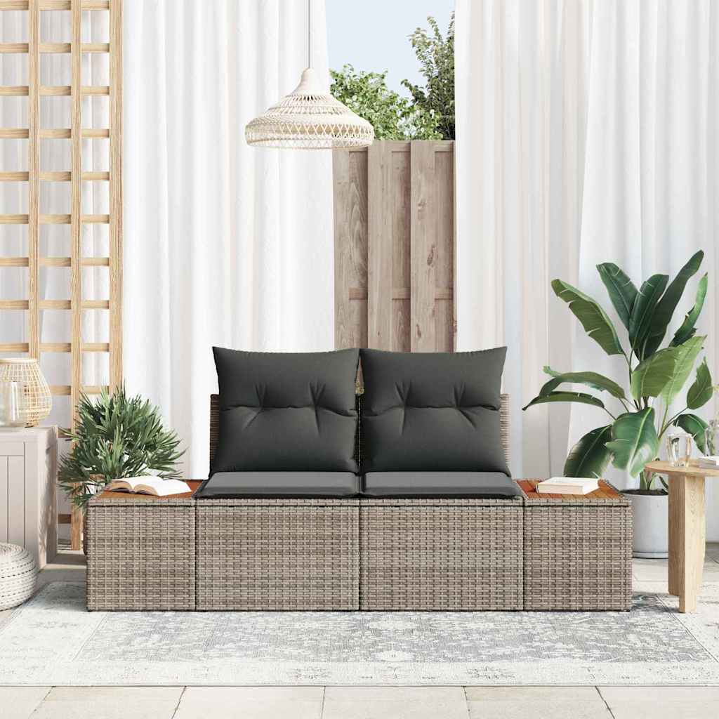 Divano da giardino Grigio 184 x 62 x 85cm polyrattan | homemem39