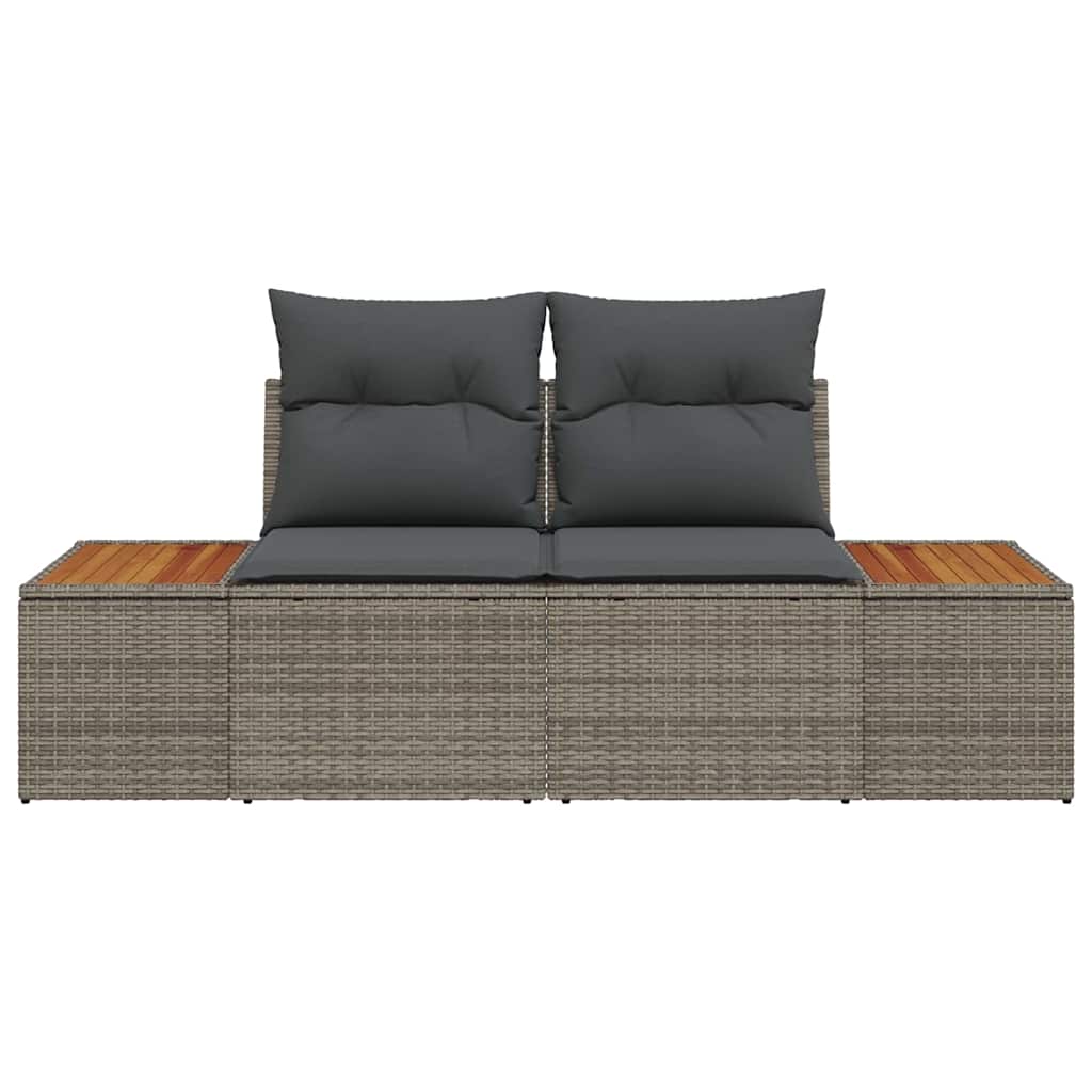 Divano da giardino Grigio 184 x 62 x 85cm polyrattan | homemem39