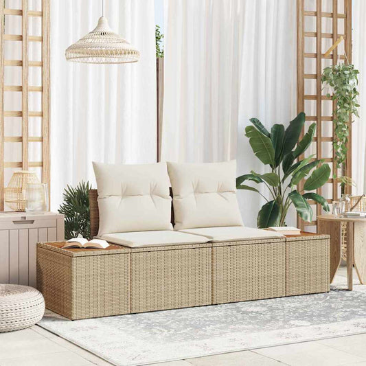 Divano da giardino Beige 184 x 62 x 85cm polyrattan