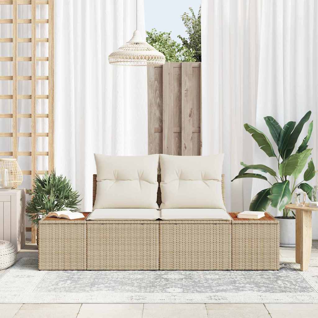 Divano da giardino Beige 184 x 62 x 85cm polyrattan | homemem39
