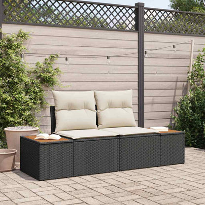 Divano da giardino Nero 184 x 62 x 85cm polyrattan | homemem39