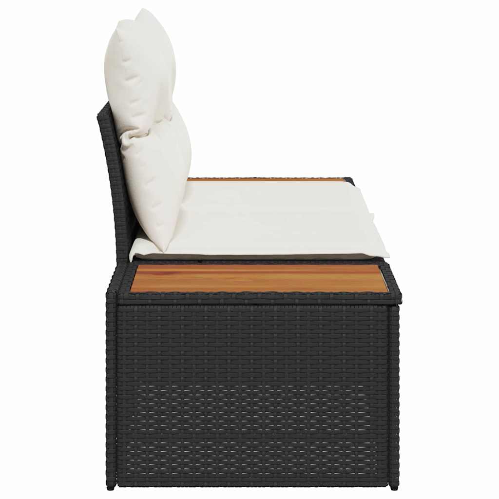 Divano da giardino Nero 184 x 62 x 85cm polyrattan | homemem39
