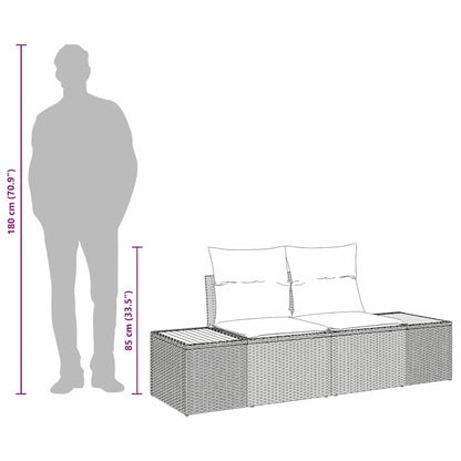 Divano da giardino Nero 184 x 62 x 85cm polyrattan | homemem39