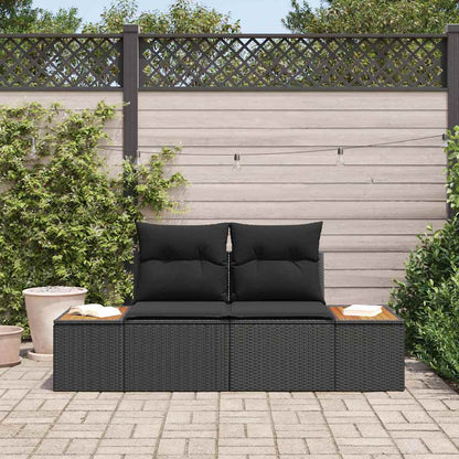 Divano da giardino Nero 184 x 62 x 85cm polyrattan | homemem39