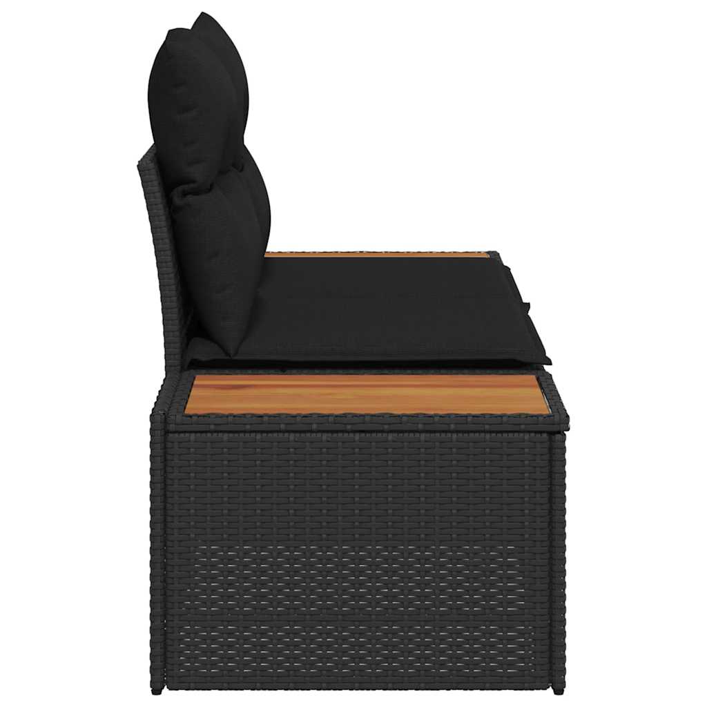 Divano da giardino Nero 184 x 62 x 85cm polyrattan | homemem39