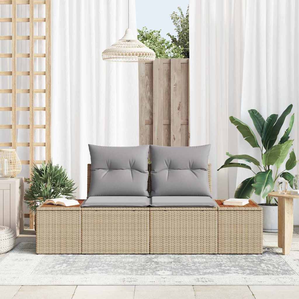 Divano da giardino Beige 184 x 62 x 85cm polyrattan | homemem39