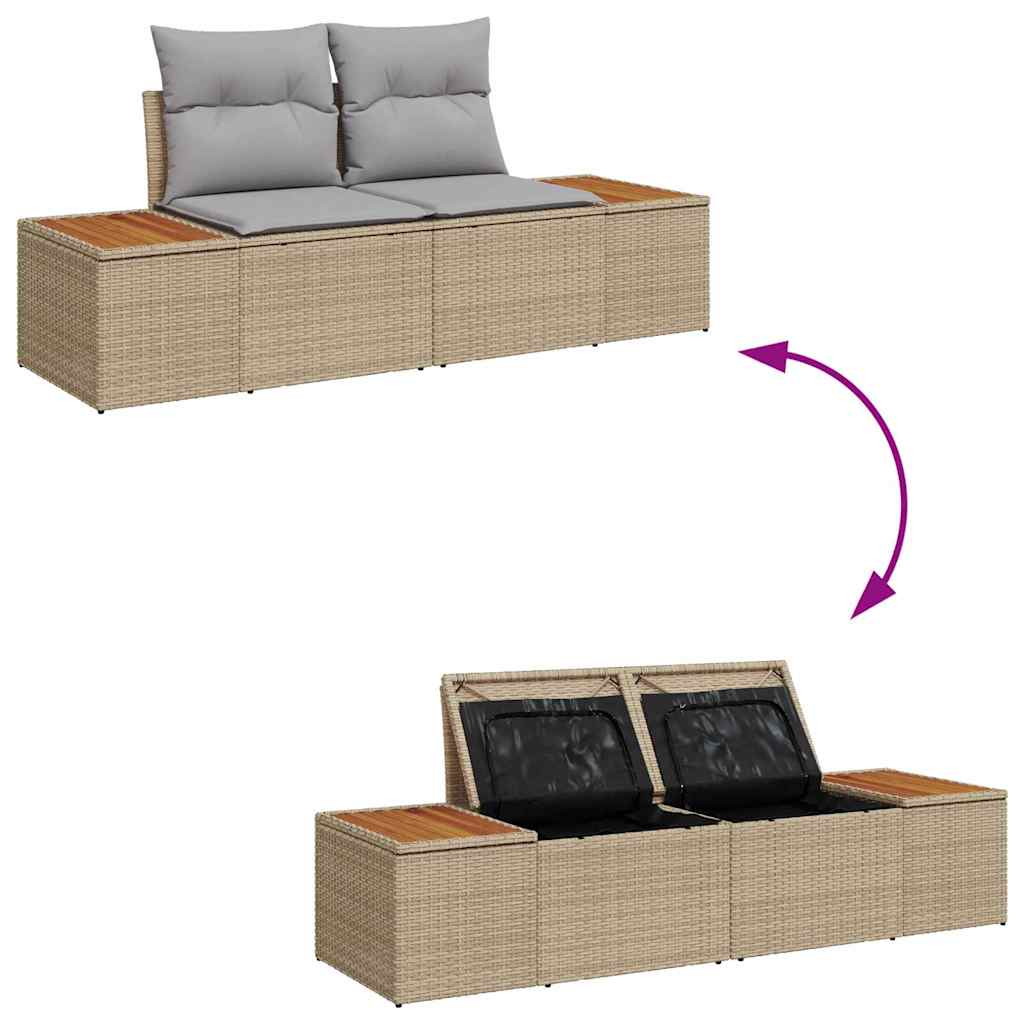 Divano da giardino Beige 184 x 62 x 85cm polyrattan | homemem39