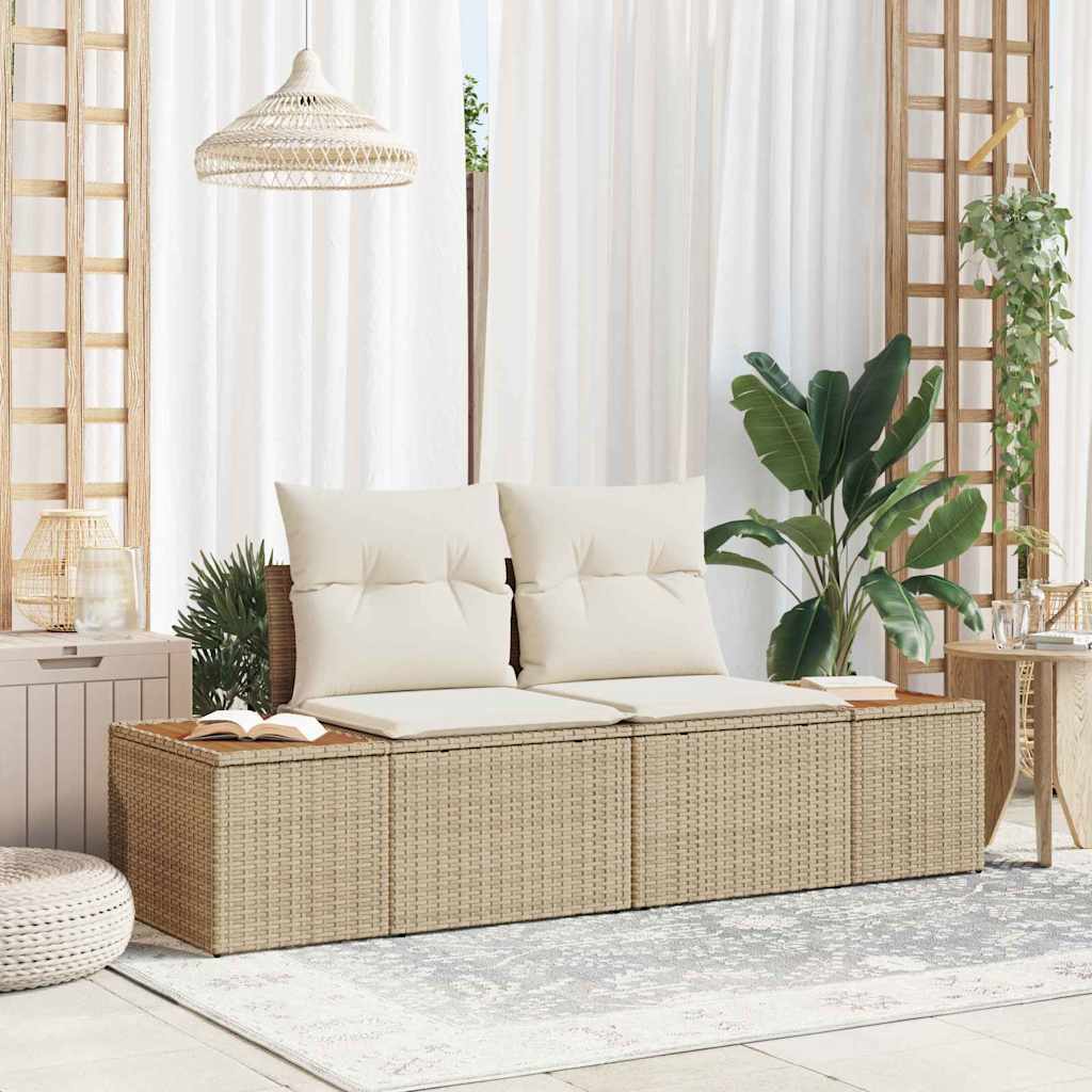 Divano da giardino Beige 184 x 62 x 85cm polyrattan | homemem39
