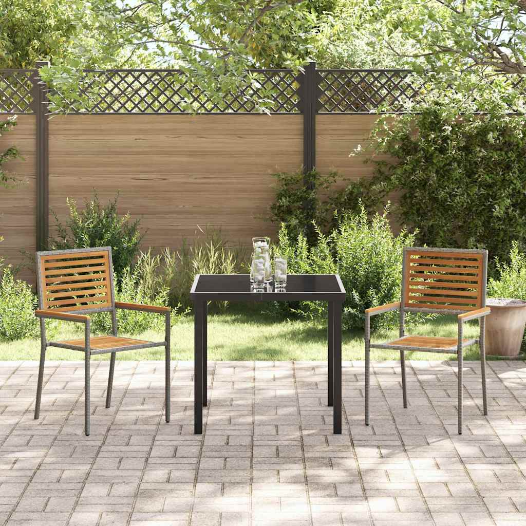 Sedie impilabili da giardino 2 pcs Marrone e Grigio - homemem39