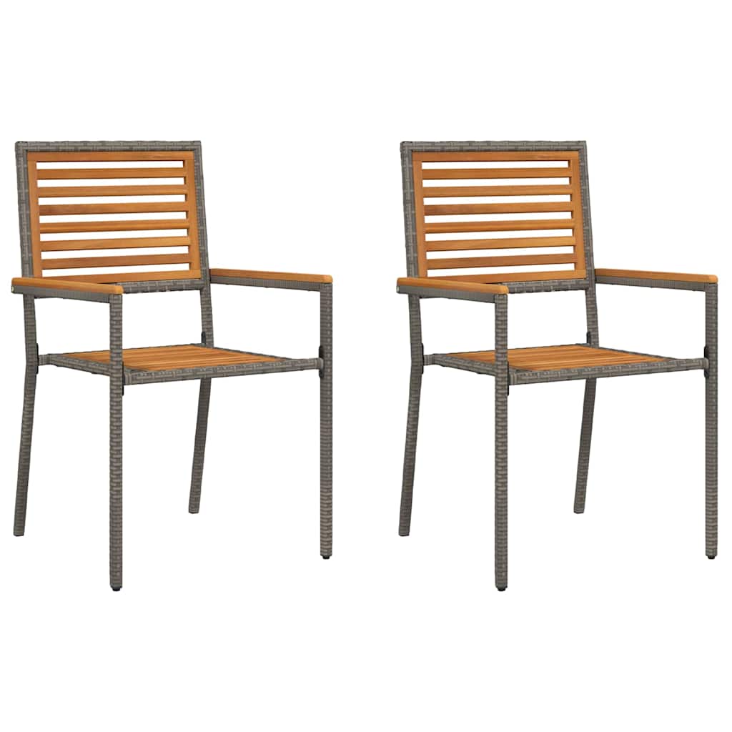 Sedie impilabili da giardino 2 pcs Marrone e Grigio - homemem39