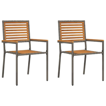 Sedie impilabili da giardino 2 pcs Marrone e Grigio - homemem39