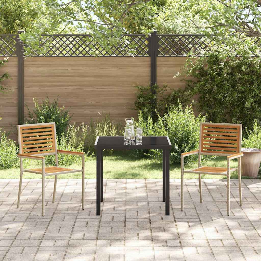 Sedie impilabili da giardino 2 pcs Marrone e Beige - homemem39