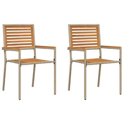 Sedie impilabili da giardino 2 pcs Marrone e Beige - homemem39