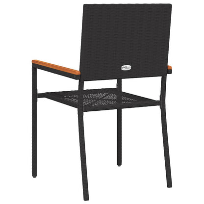Sedie impilabili da giardino 2 pcs Nero e Marrone - homemem39
