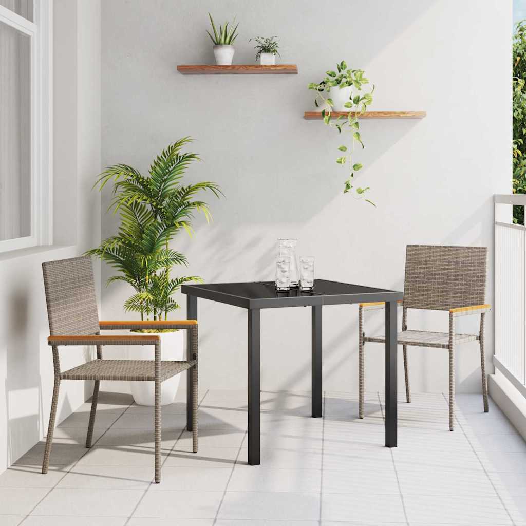 Sedie impilabili da giardino 2 pcs Grigio e Marrone - homemem39