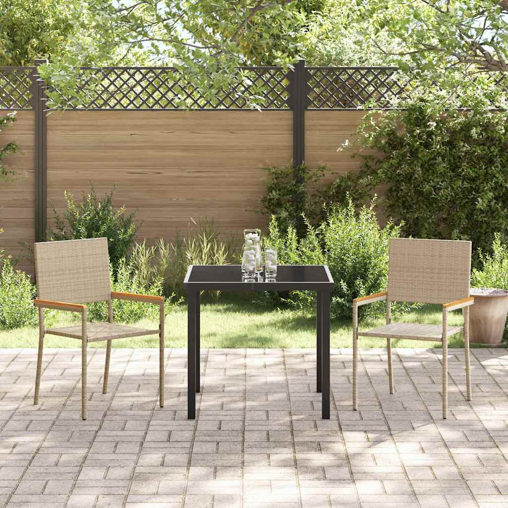 Sedie impilabili da giardino 2 pcs Crema e Marrone - homemem39