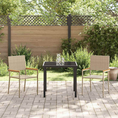 Sedie impilabili da giardino 2 pcs Crema e Marrone - homemem39