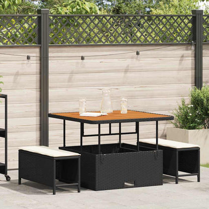 Set da Pranzo per Giardino Nero Poly Rattan - homemem39