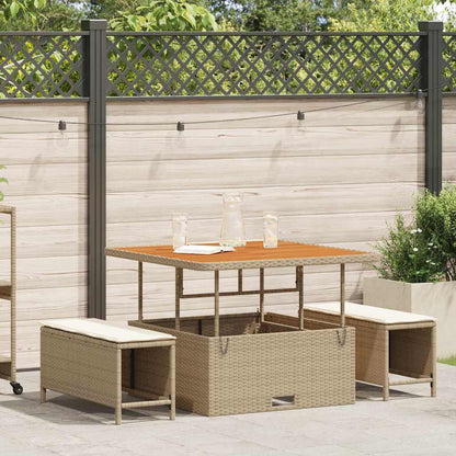 Set da Pranzo per Giardino Beige Poly Rattan - homemem39