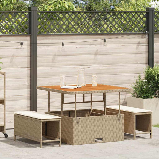 Set da Pranzo per Giardino Beige Poly Rattan - homemem39