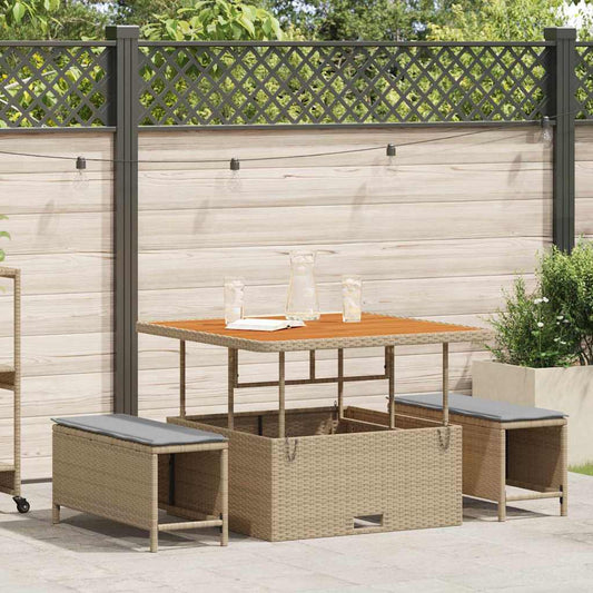 Set da Pranzo per Giardino Beige Poly Rattan - homemem39