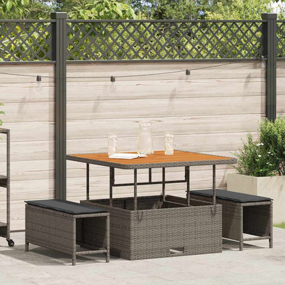 Set da Pranzo per Giardino Grigio Poly Rattan - homemem39