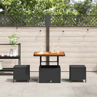 Set da Pranzo per Giardino Nero Poly Rattan - homemem39