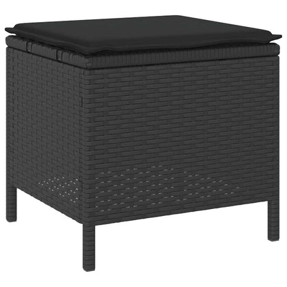 Set da Pranzo per Giardino Nero Poly Rattan - homemem39