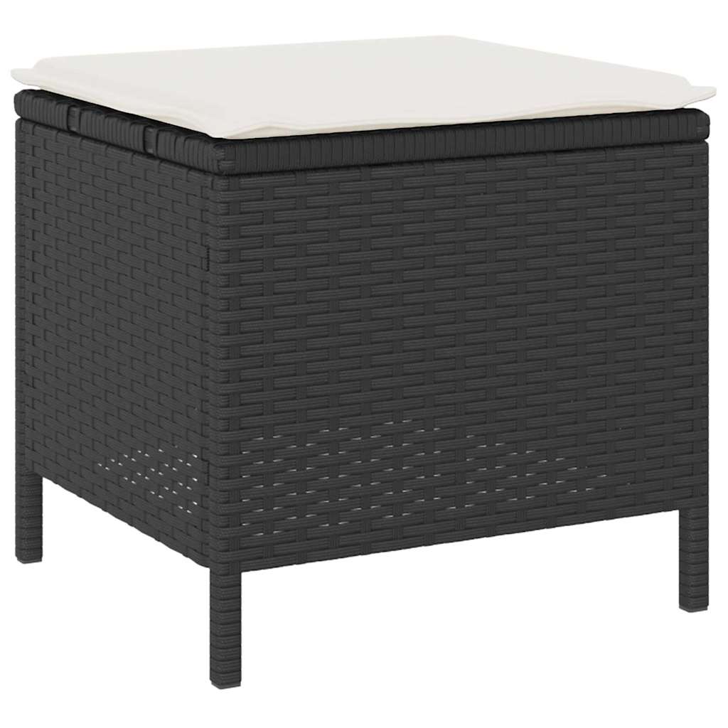 Set da Pranzo per Giardino Nero Poly Rattan - homemem39