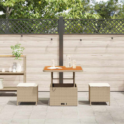 Set da Pranzo per Giardino Beige Poly Rattan - homemem39