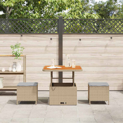 Set da Pranzo per Giardino Beige Poly Rattan - homemem39