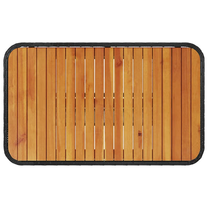 Set da Pranzo per Giardino Nero Poly Rattan - homemem39