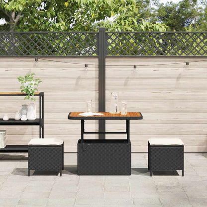 Set da Pranzo per Giardino Nero Poly Rattan - homemem39