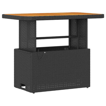 Set da Pranzo per Giardino Nero Poly Rattan - homemem39