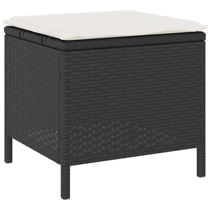 Set da Pranzo per Giardino Nero Poly Rattan - homemem39