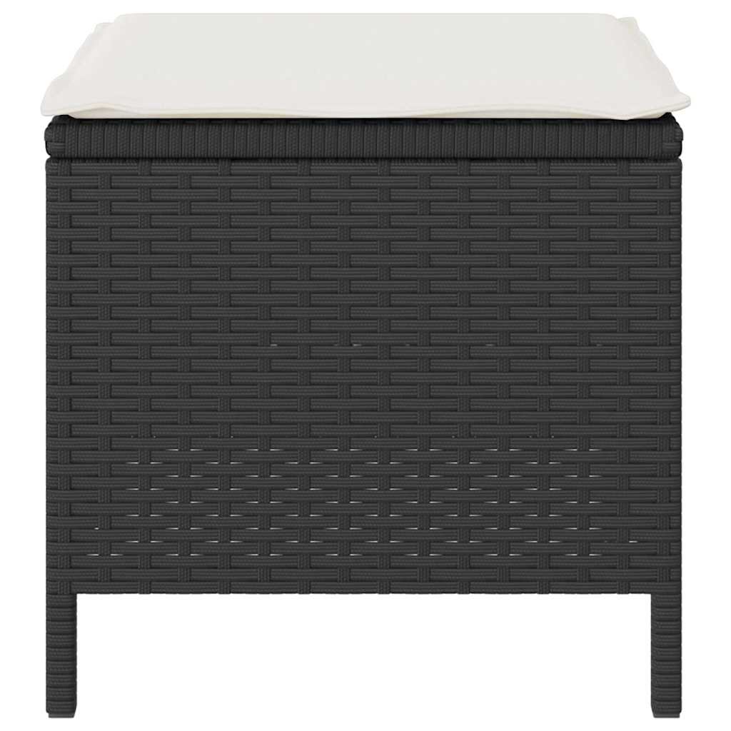 Set da Pranzo per Giardino Nero Poly Rattan - homemem39