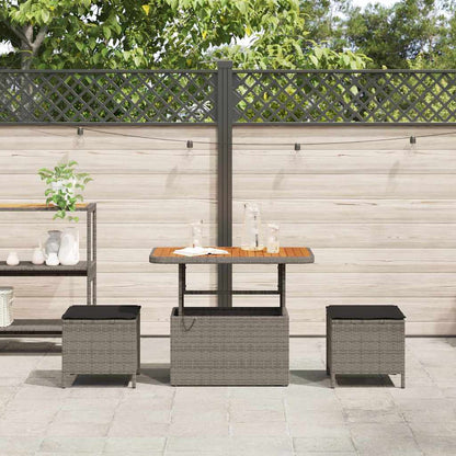 Set da Pranzo per Giardino Grigio Poly Rattan - homemem39
