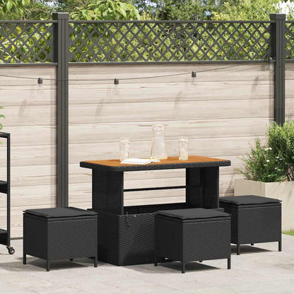 Set da Pranzo per Giardino Nero Poly Rattan - homemem39