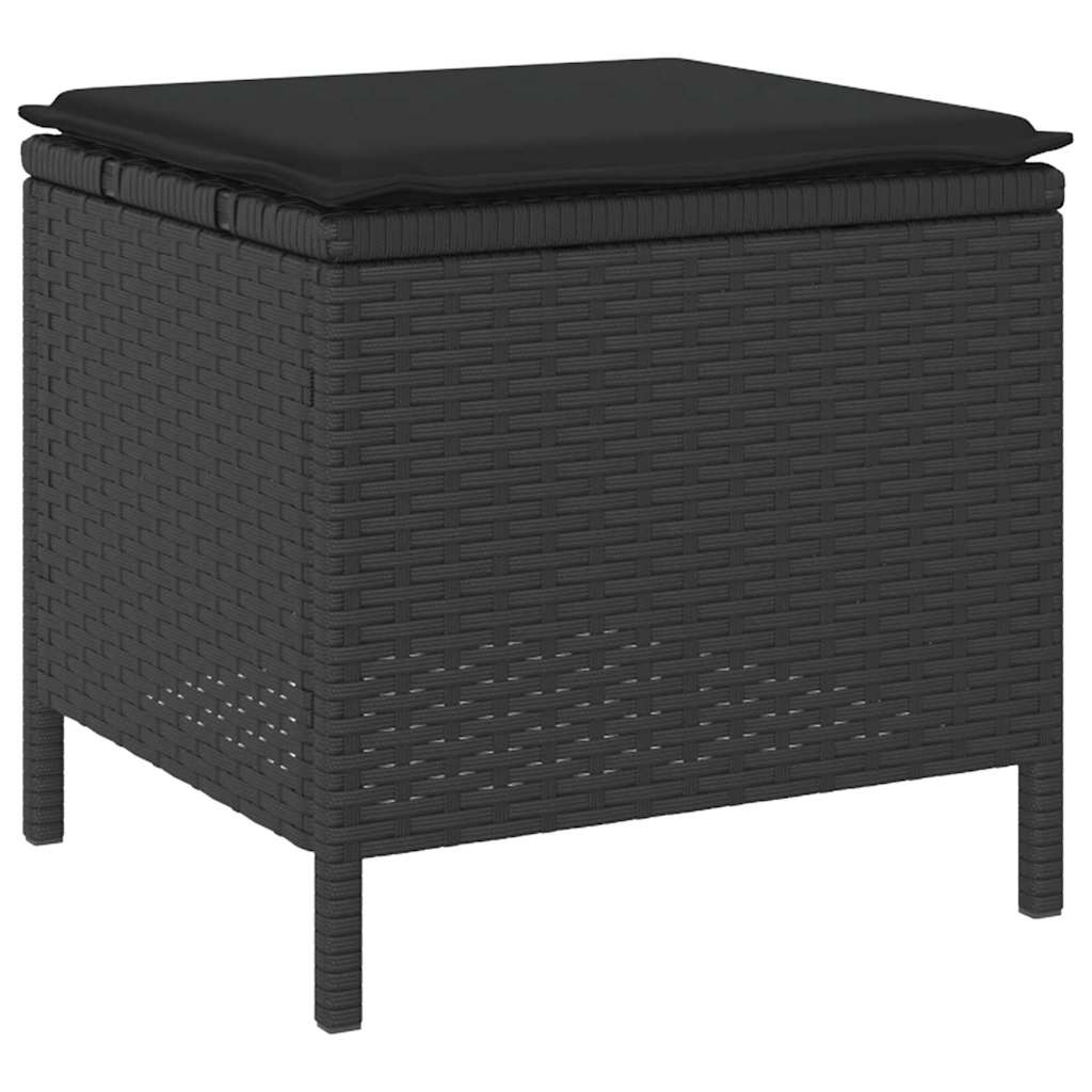 Set da Pranzo per Giardino Nero Poly Rattan - homemem39
