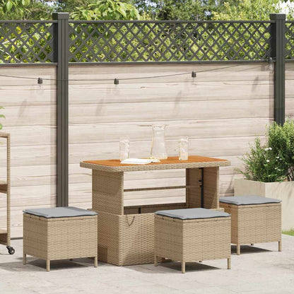 Set da Pranzo per Giardino Beige Poly Rattan - homemem39