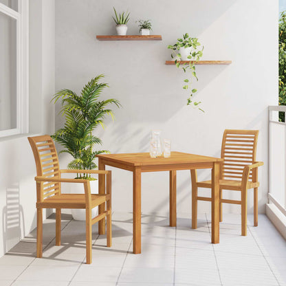 Sedia da pranzo 2 pz Legno di teak solido Marrone