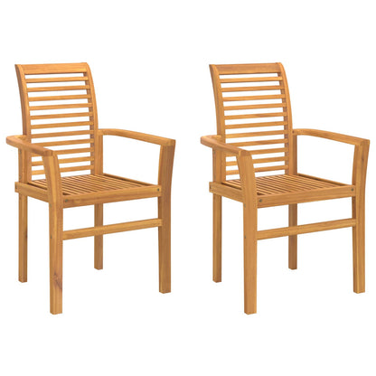 Sedia da pranzo 2 pz Legno di teak solido Marrone