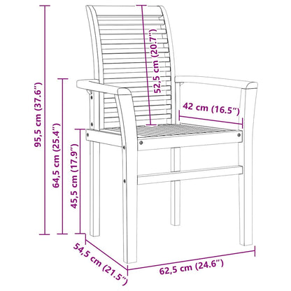 Sedia da giardino impilabile Marrone 62.5 x 54.5 x 95.5 cm - homemem39