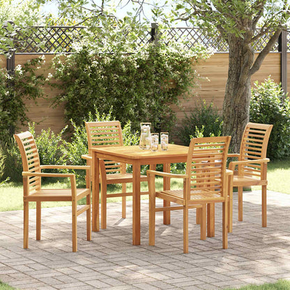 Sedia da pranzo 4 pz Legno di teak solido Marrone